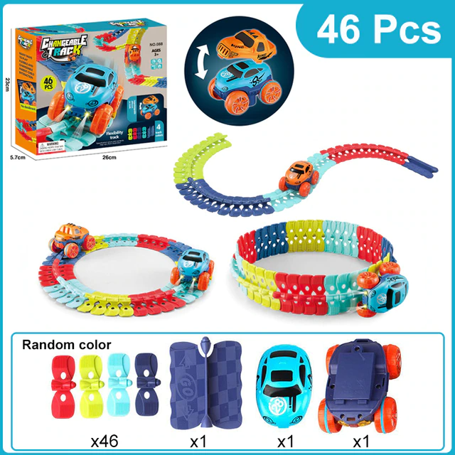 Flexible Autorennbahn für Kinder | DIY Steck-Rennstrecke