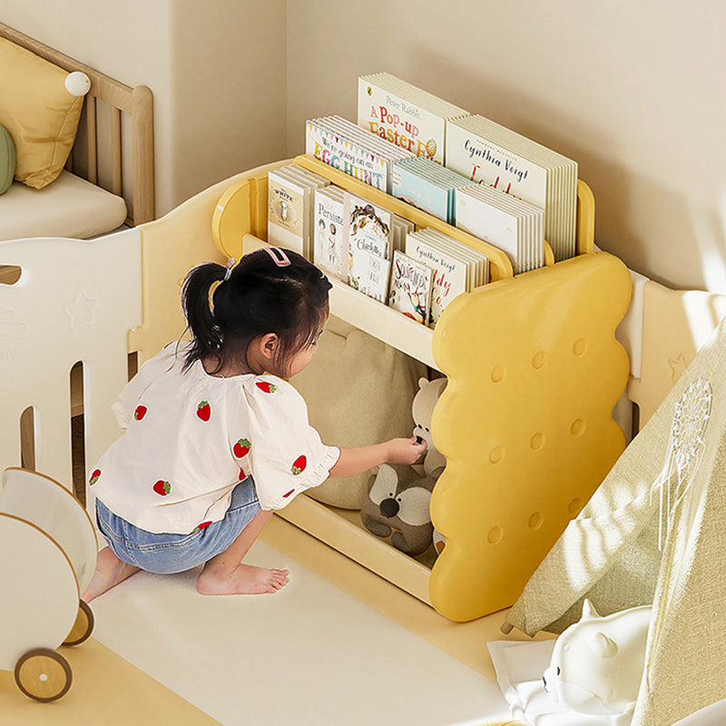 Kinderbücherregal mit 2 Ebenen auf Rollen