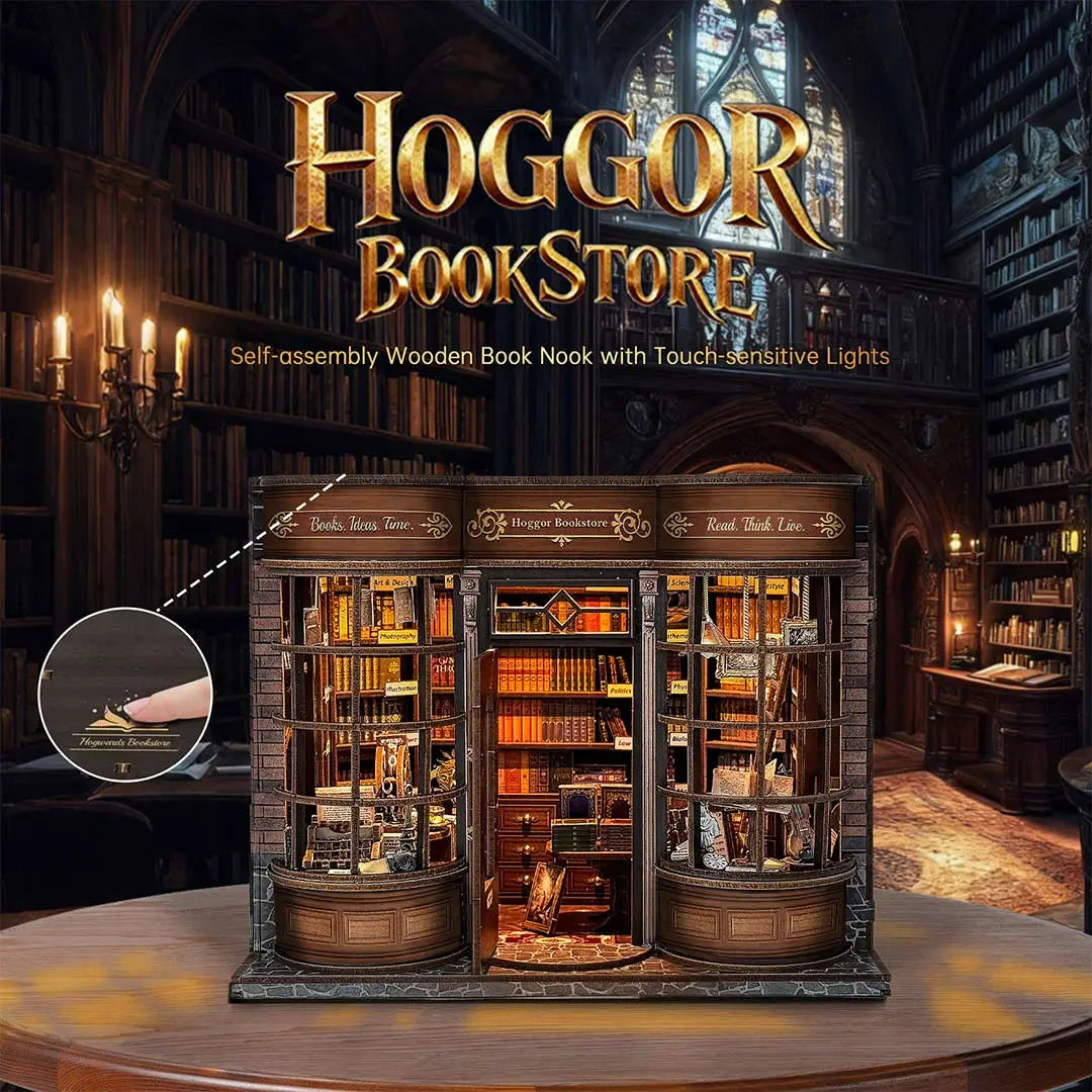 Hoggor Bookstore DIY Miniature House Kit MISS IRON