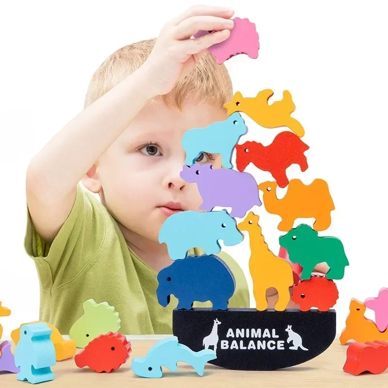 Balancierspiel aus Holz für Kinder | Montessori Stapelspiel