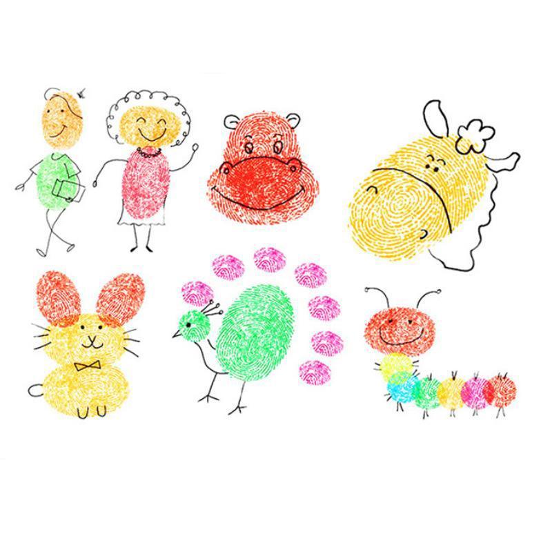 Fingerstempel-Malset | Fördert Kreativität und Spielspaß – Stempelkissen für Kinder