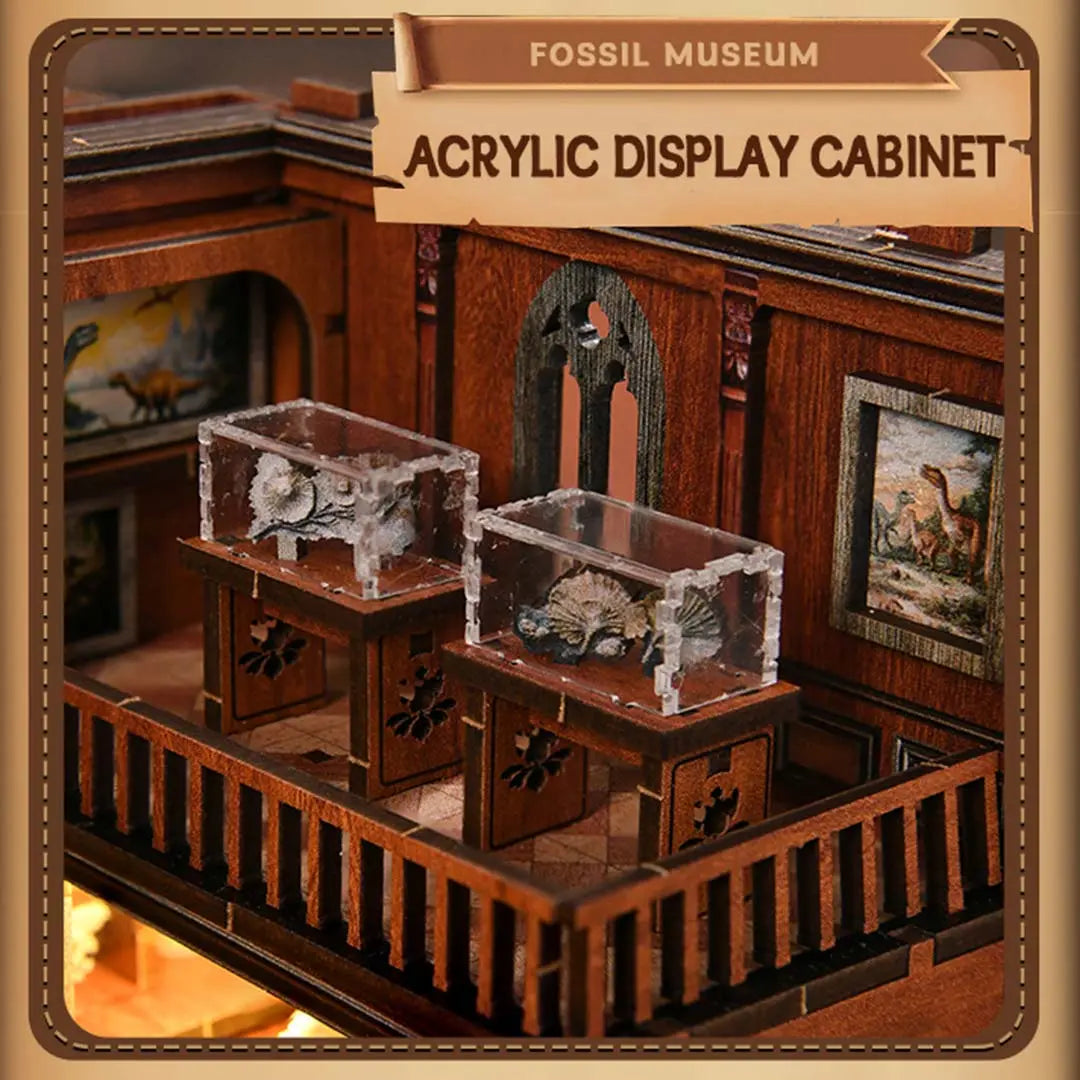 Fossil Museum DIY Wooden Book Nook Shelf Insert Fifijoy