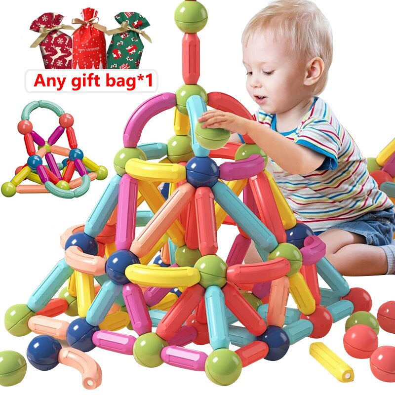 Magnetische Bausteine für Kinder | Buntes Magnet-Bauset