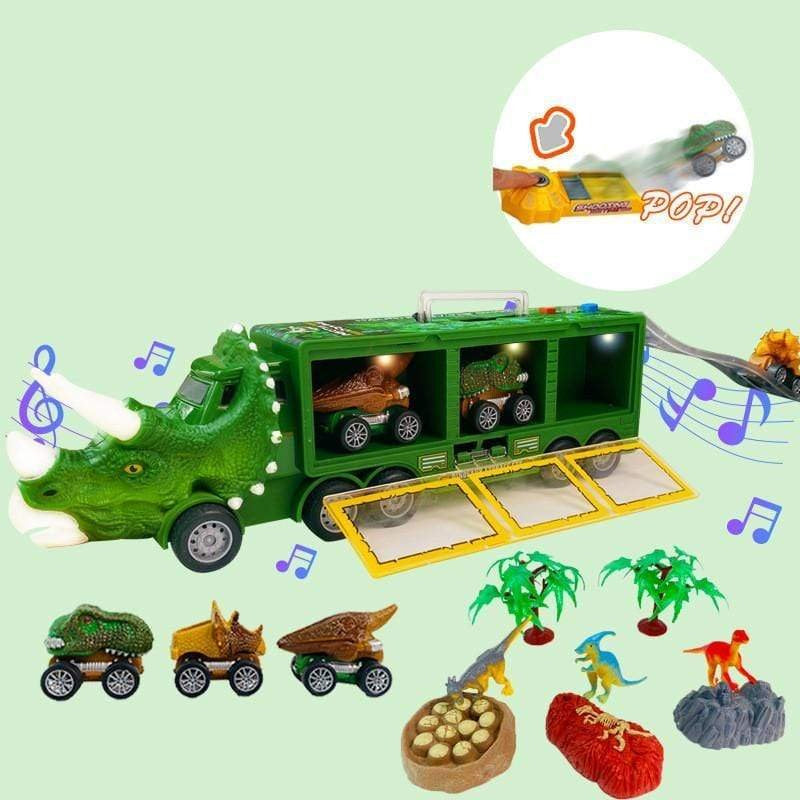 Musikalischer Dinosaurier-LKW | Schönes Dinosaurier-Transporter-Spielzeug - Fördert kreatives Spielen und motorische Fähigkeiten