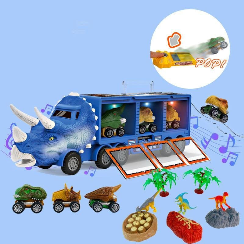 Musikalischer Dinosaurier-LKW | Schönes Dinosaurier-Transporter-Spielzeug - Fördert kreatives Spielen und motorische Fähigkeiten