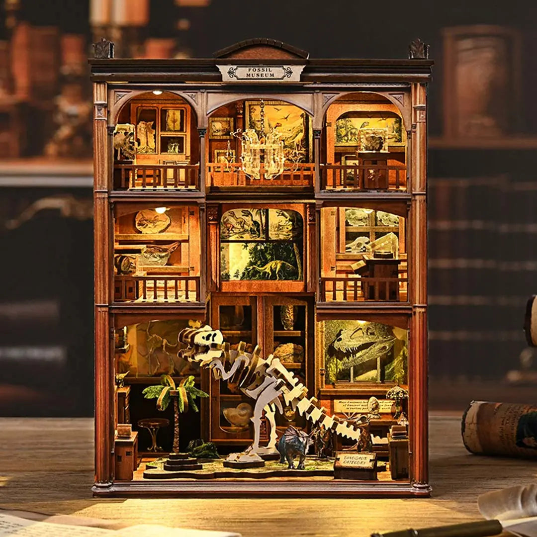 Fossil Museum DIY Wooden Book Nook Shelf Insert Fifijoy