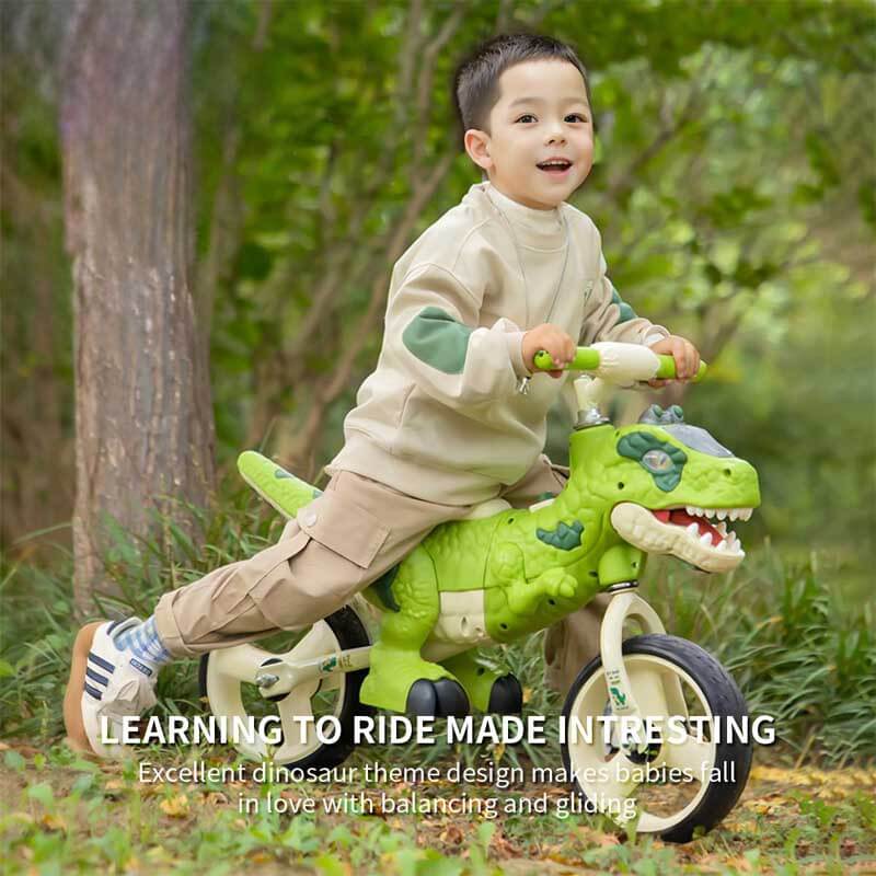 Dino-Laufrad für Kleinkinder – Robustes T-Rex-Fahrrad mit verstellbarem Lenker