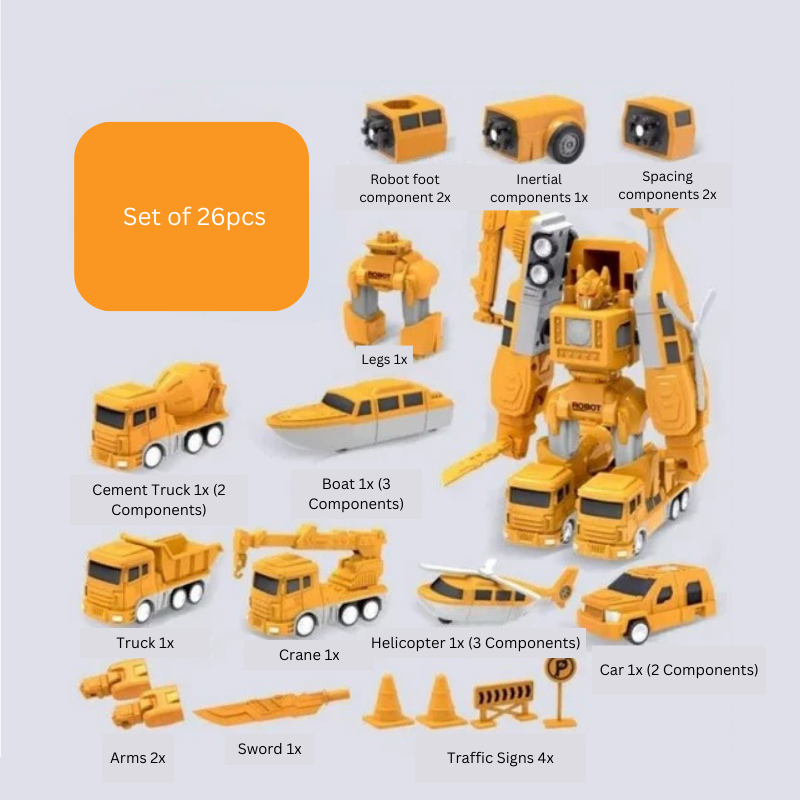 Magnetisches Bauspielzeug für Kinder | Fahrzeuge & Roboter