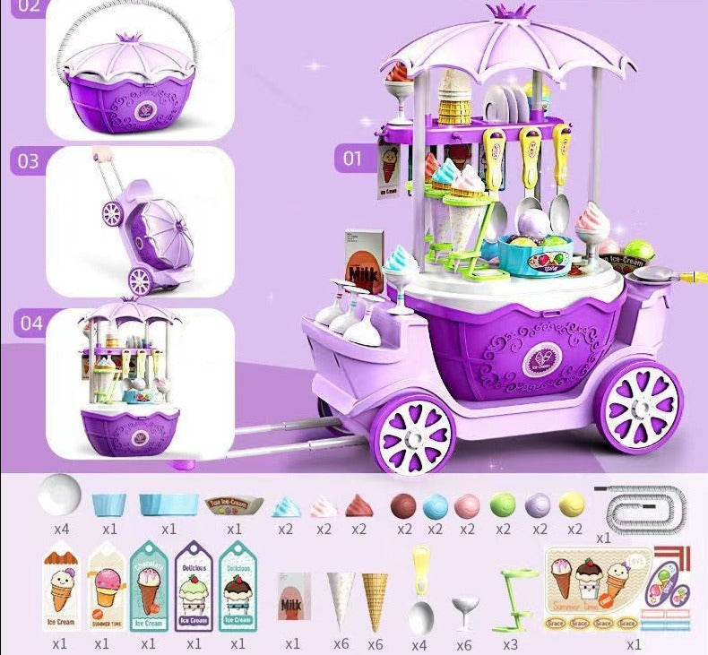 Eisdielen-Spielset für Kinder | Rollenspiel Eisladen