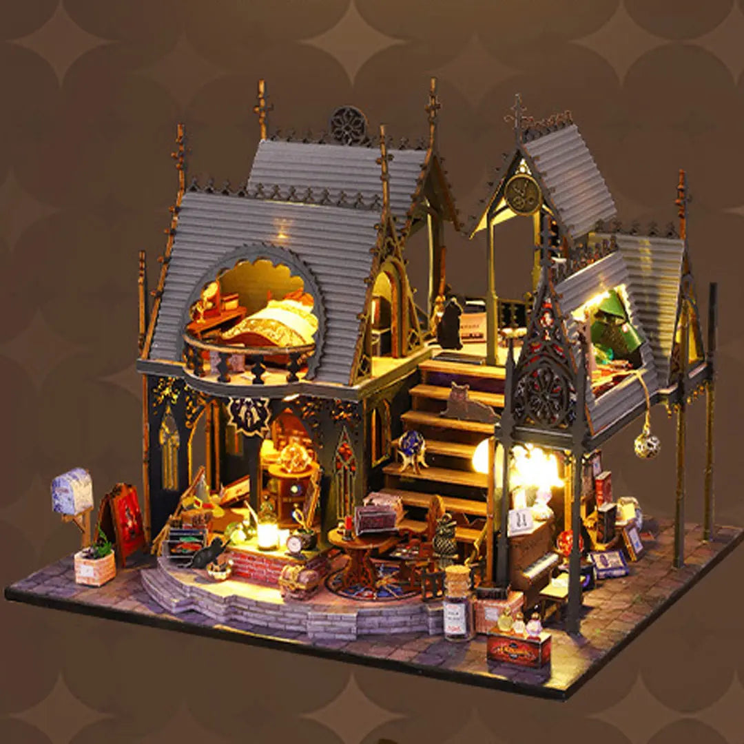 Luna Magic House DIY Wooden Dollhouse Kit Fifijoy