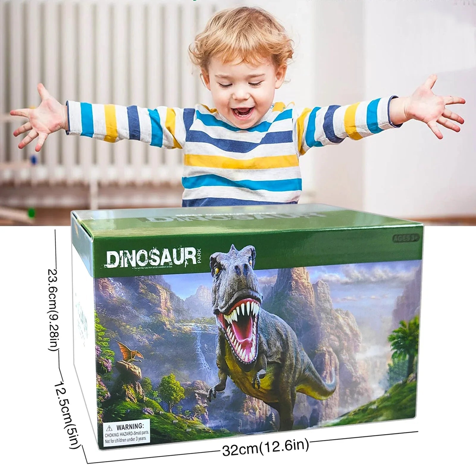 Dino-Eisenbahn mit Rennstrecke für Kinder | 178 Teile Zug-Set