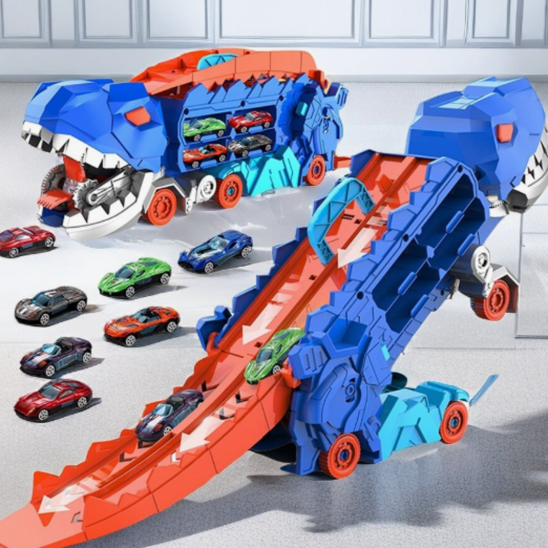 Jurassic-Transporter | Ultimatives Spielerlebnis mit Rennwagen - Transformierbarer Dinosaurier-LKW