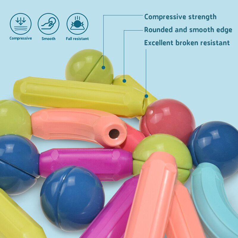Magnetische Bausteine für Kinder | Buntes Magnet-Bauset