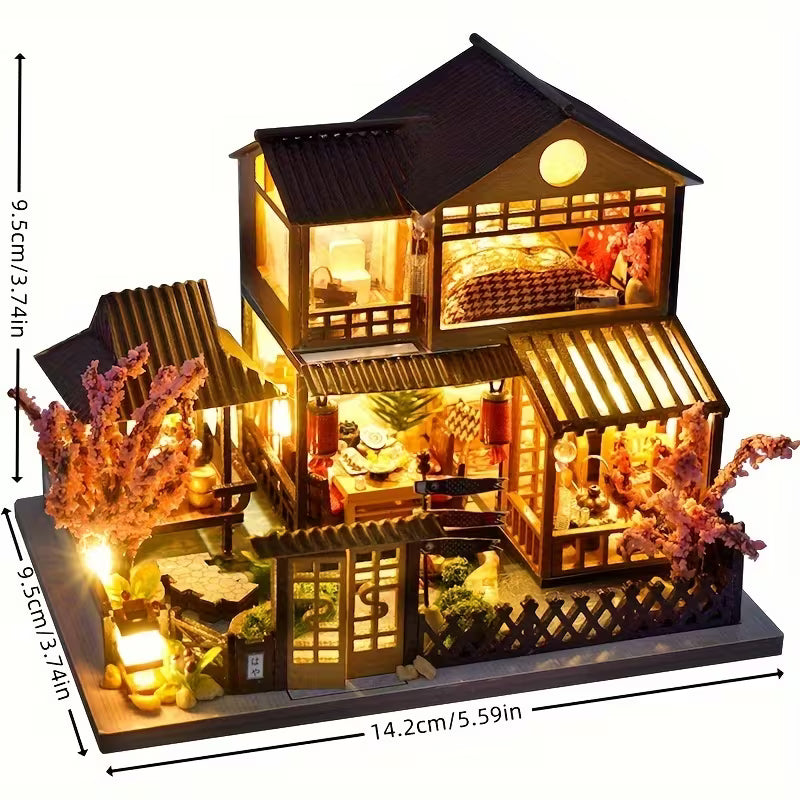 DIY Miniaturhaus – Innenansicht mit LED-Licht