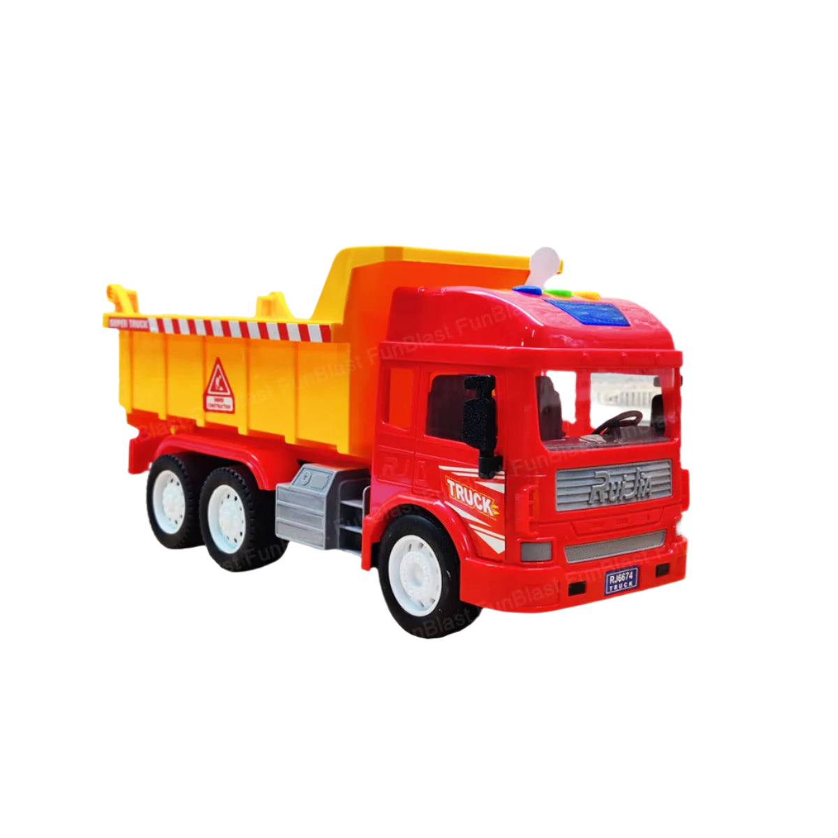 PowerTruck | Robustes Spielvergnügen - Friktionsbetriebenes Kippfahrzeug mit Licht und Sound für Kinder