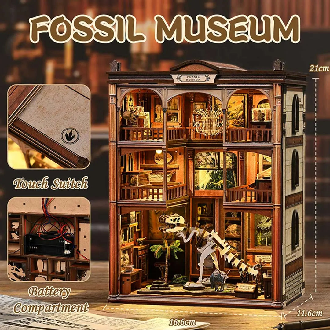 Fossil Museum DIY Wooden Book Nook Shelf Insert Fifijoy
