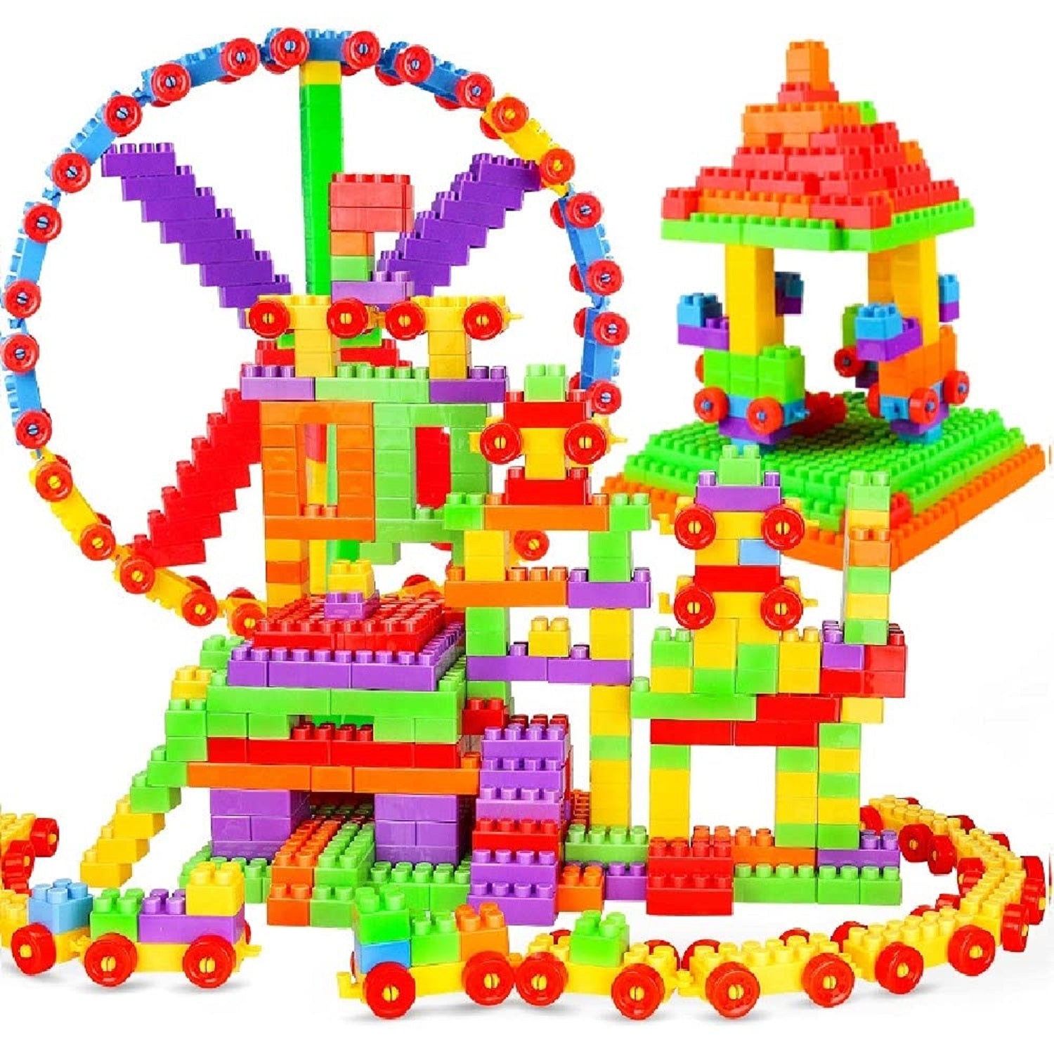 Bausteine mit Rädern für Kinder | DIY Steck-Bauset BlockiPlay