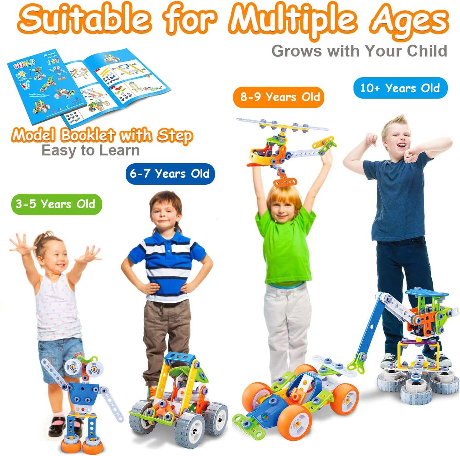 Bausteine-Set für Kinder | Bunter Bildungs-Bausatz BouwBlokX