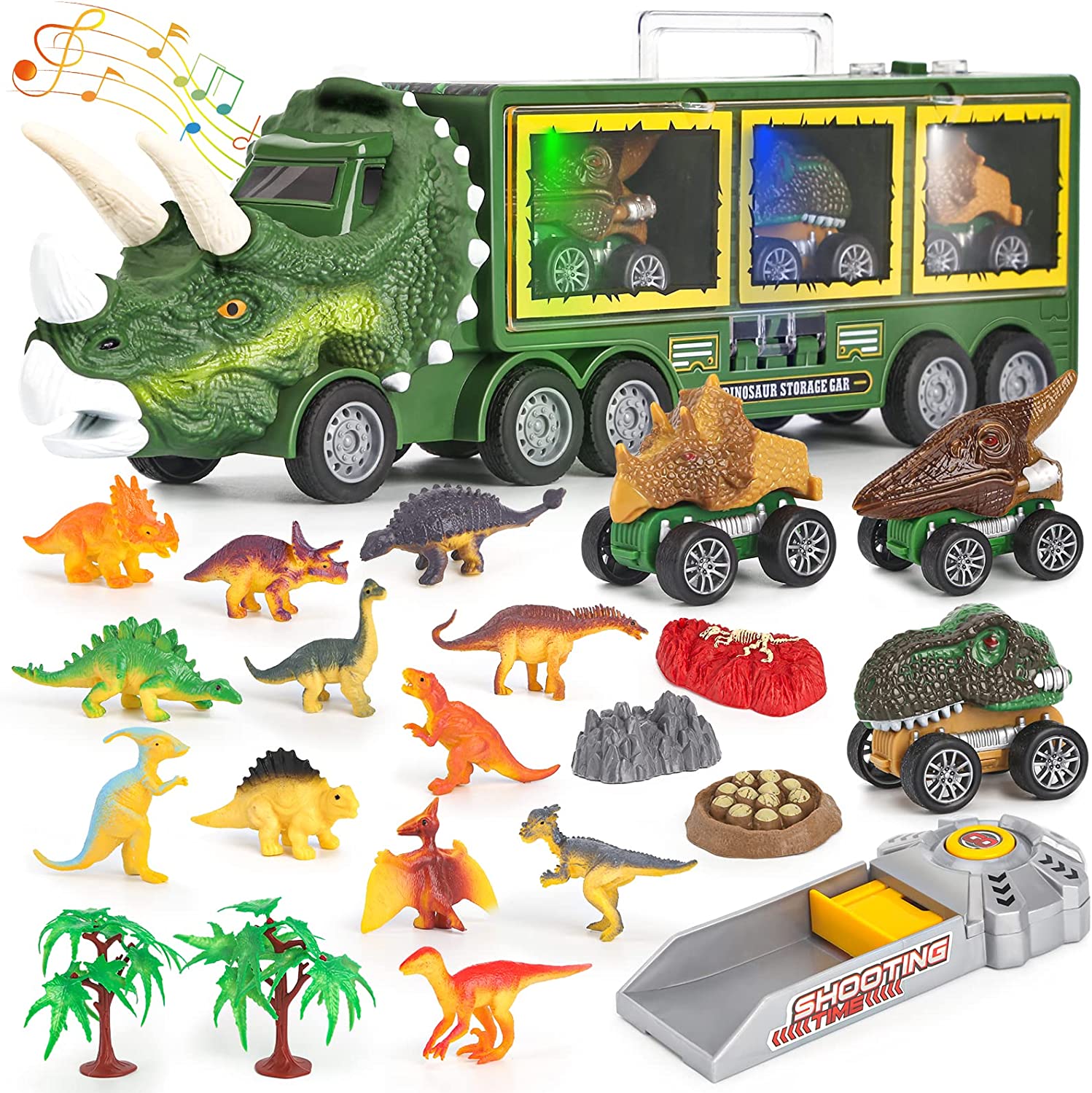 DinoKing-Truck | Abenteuer für kleine Entdecker – 11-in-1-Dinosauriertransport