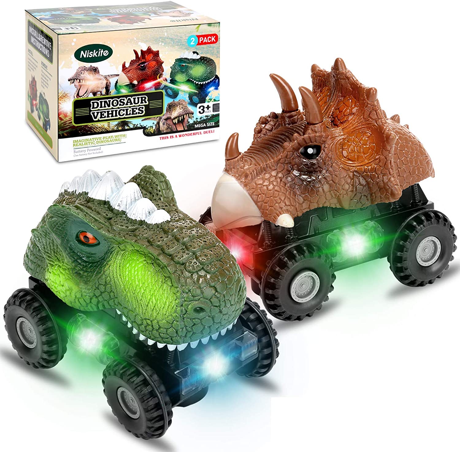DinoRacers | Brüllende Aktion – Elektrisches Dinosaurierauto mit Licht und Sound