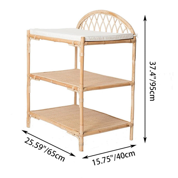 Kinderregal Rattan mit 3 Ebenen
