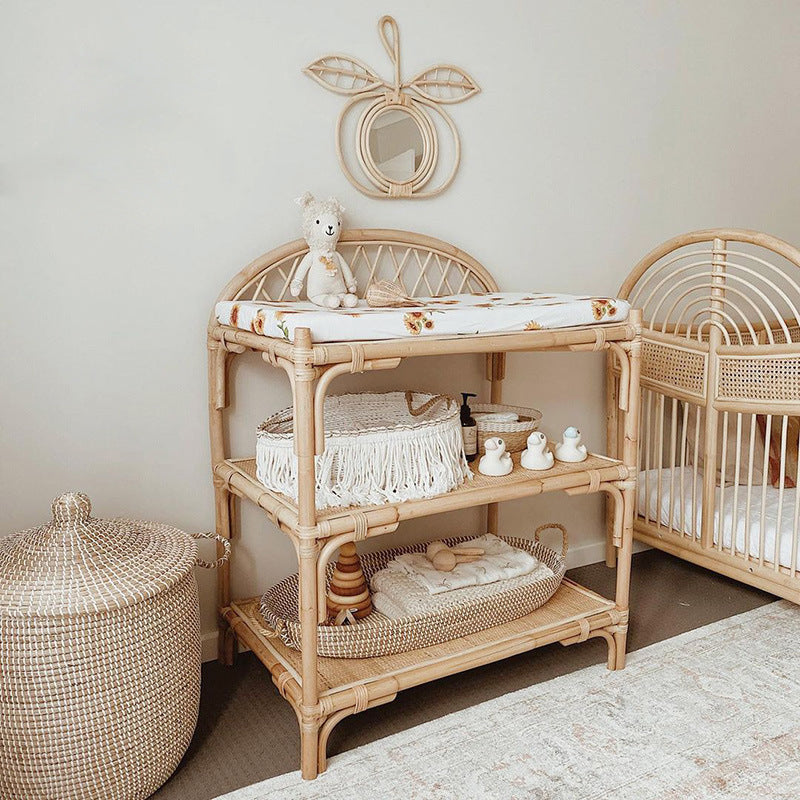 Kinderregal Rattan mit 3 Ebenen