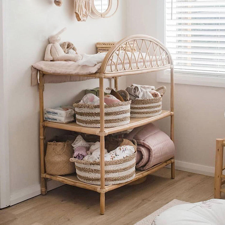 Kinderregal Rattan mit 3 Ebenen