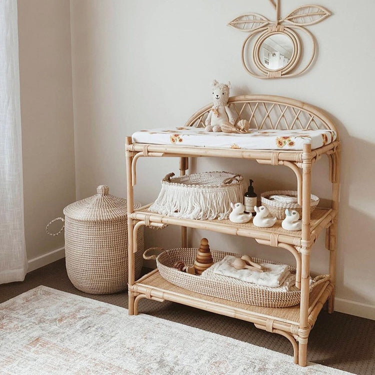 Kinderregal Rattan mit 3 Ebenen