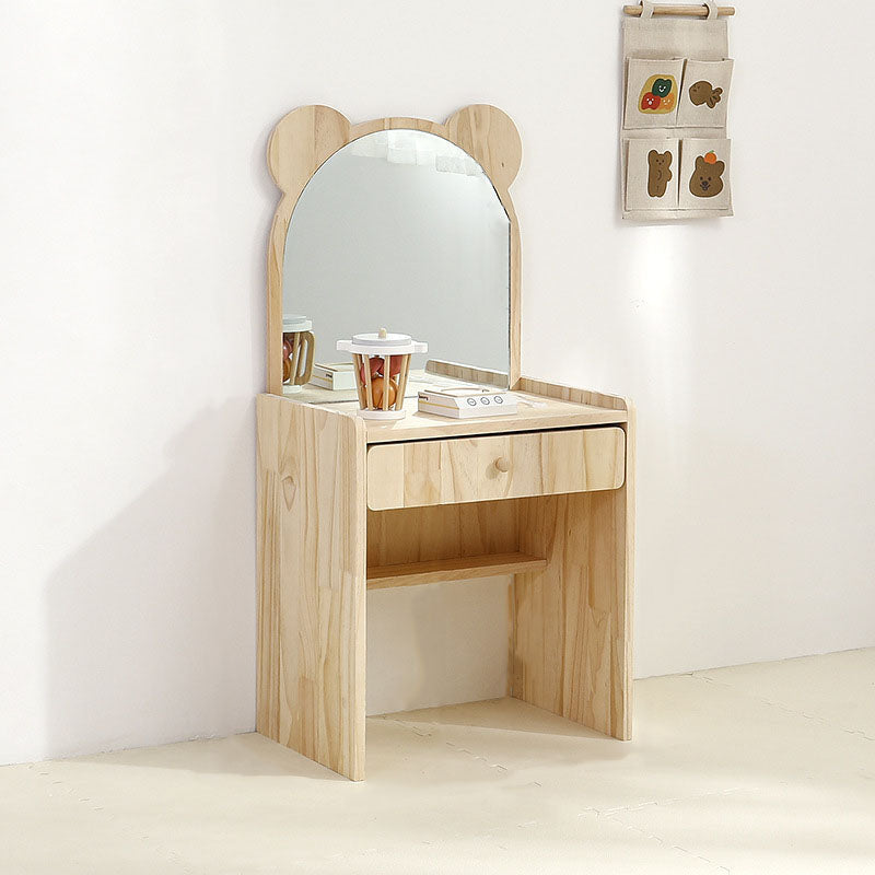 Kinder Schminktisch aus Kiefernholz mit Hocker