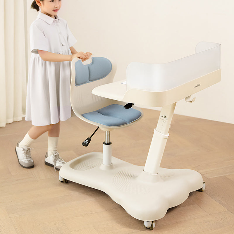Kinderschreibtisch-Set mit Rollen und neigbarer Platte