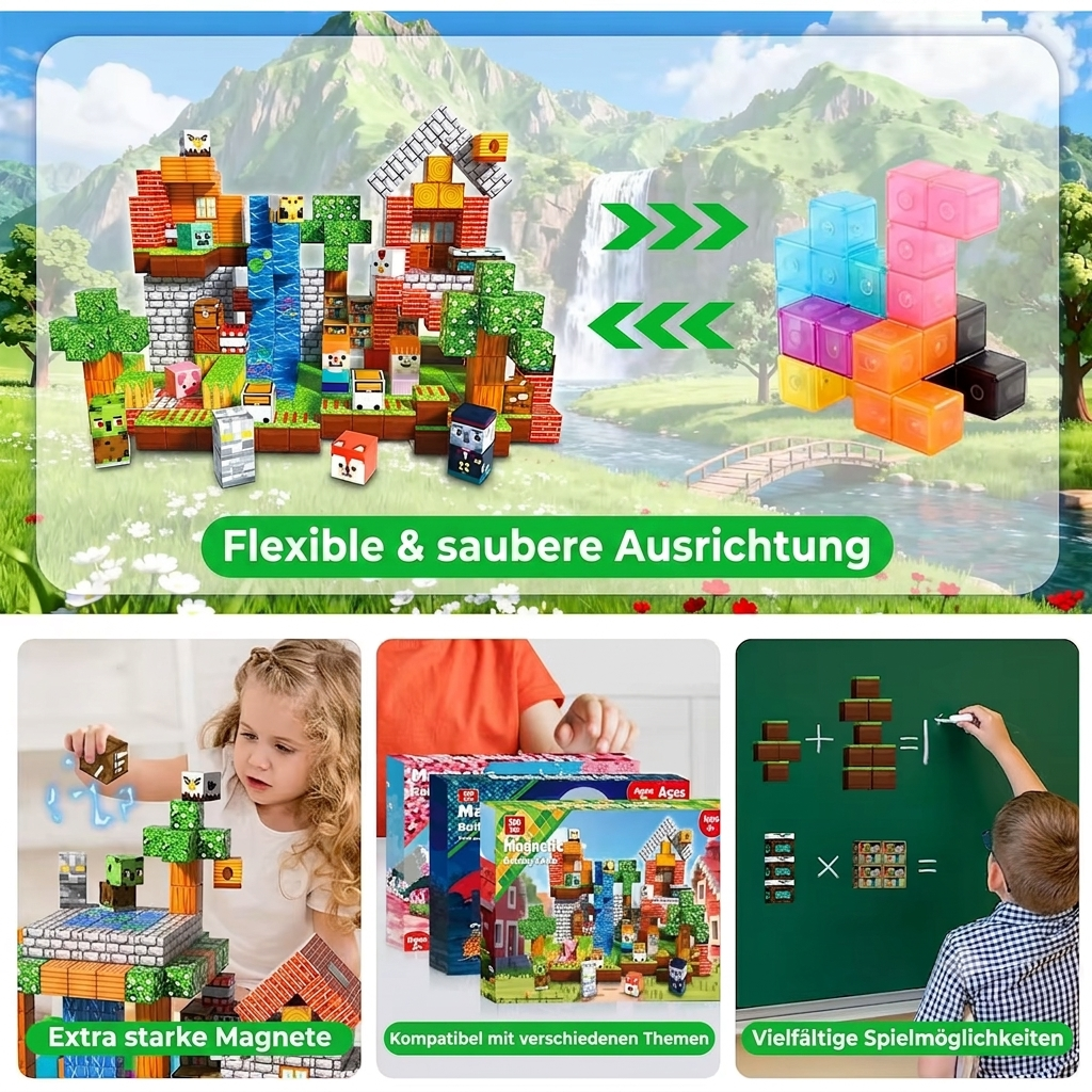 Magnetische Bausteine Set – STEM Konstruktionswürfel für Kinder | SpielTopia