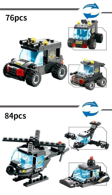 Polizeitruck Bauset für Kinder | Bausteine mit Station PowerForce