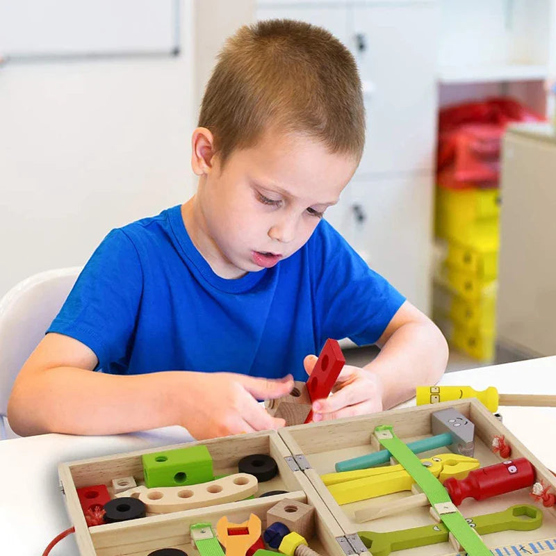 Werkzeugset für Kinder aus Holz | 30+ Teile aus Buchenholz