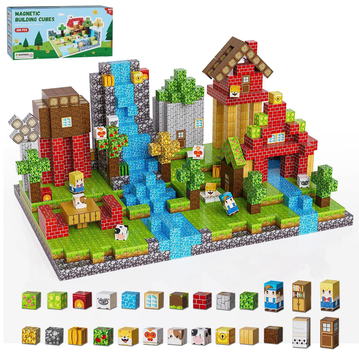 Magnetische Bausteine Set – STEM Konstruktionswürfel für Kinder | SpielTopia