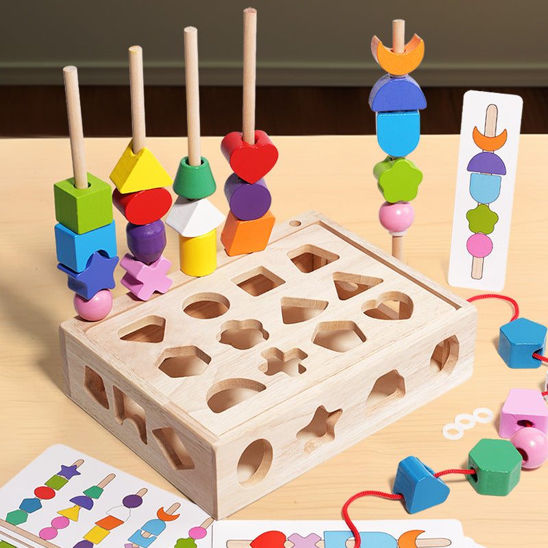 Formen-Sortierspiel aus Holz für Kinder | Farben & Formen lernen