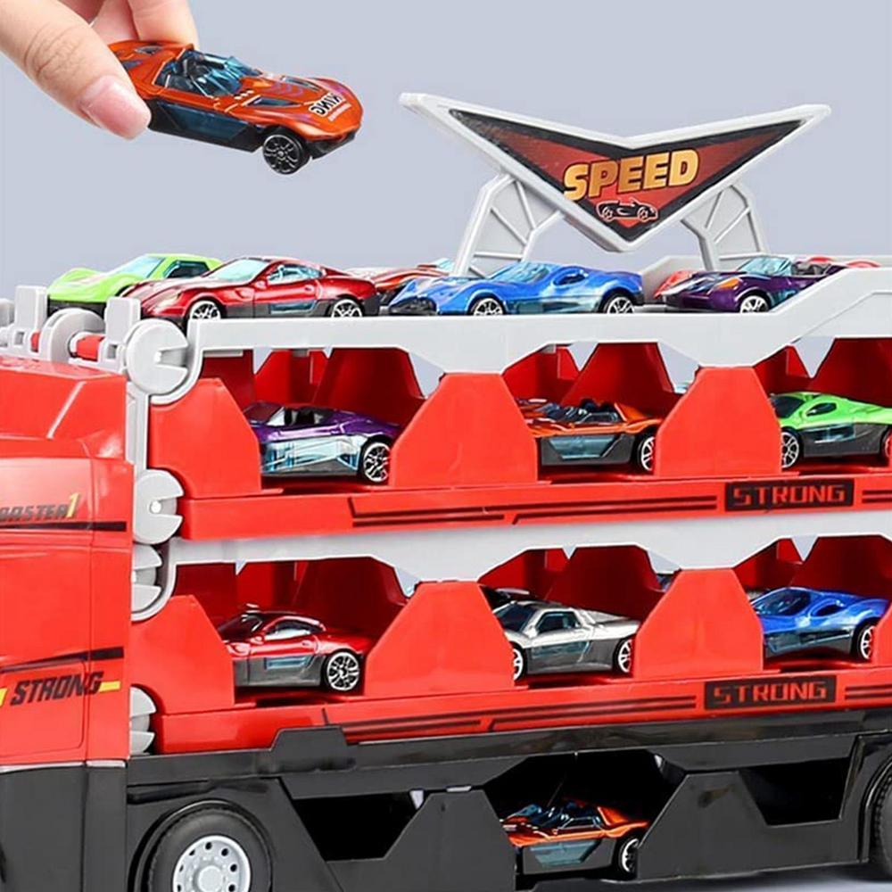 MegaTransporter Auto-Transporter mit 8 Fahrzeugen für Kinder | Beschäftigt Kinder selbstständig
