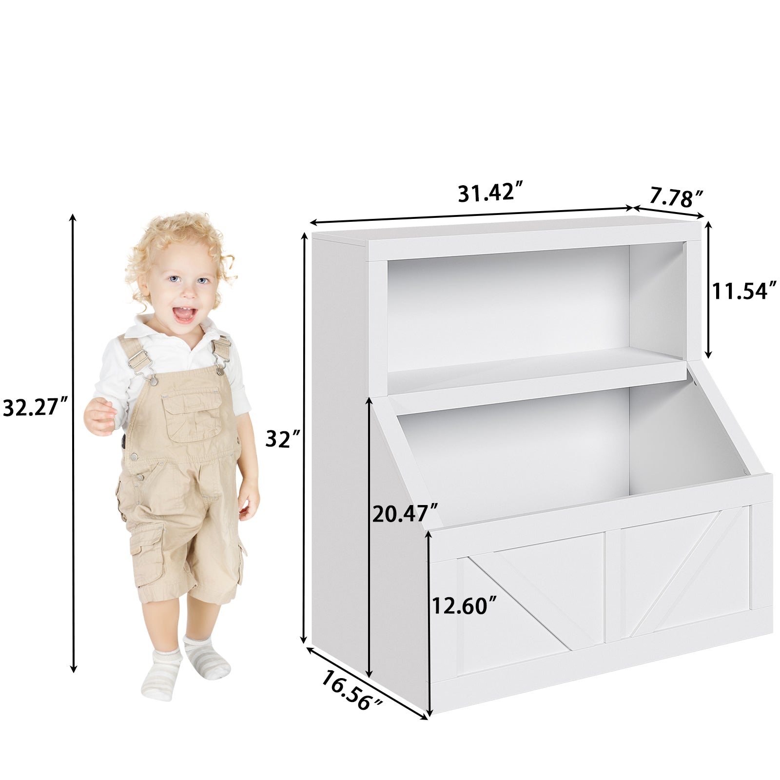 Kinderregal mit Spielzeugaufbewahrung im Landhaus-Stil