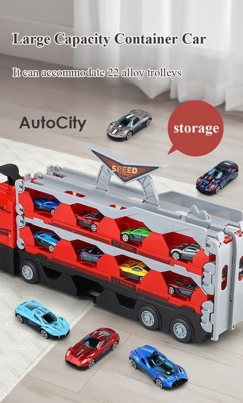MegaTransporter Auto-Transporter mit 8 Fahrzeugen für Kinder | Beschäftigt Kinder selbstständig