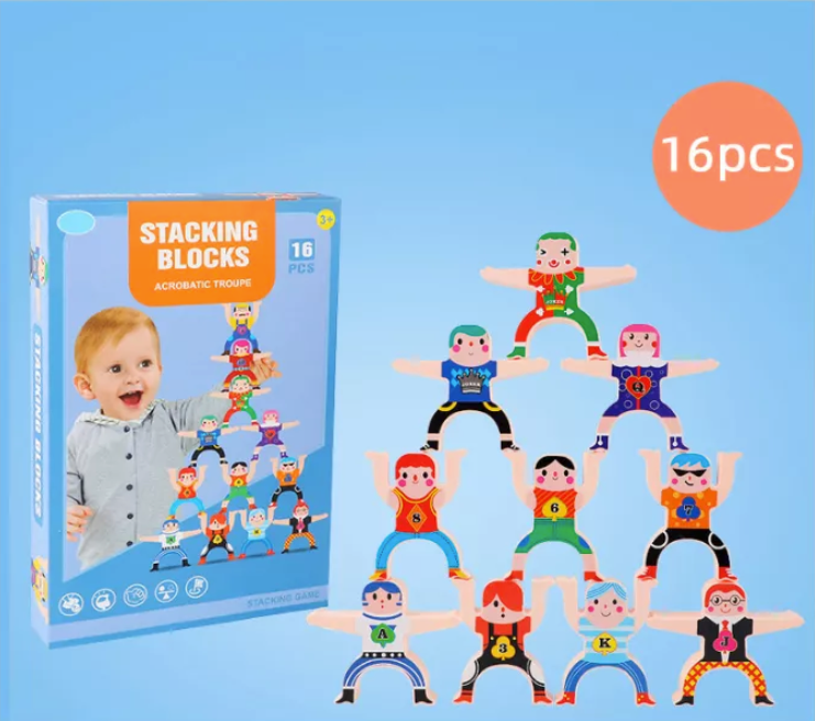 Stapelblöcke für Kinder mit Stickern | Stackie Buddies Bauspielzeug
