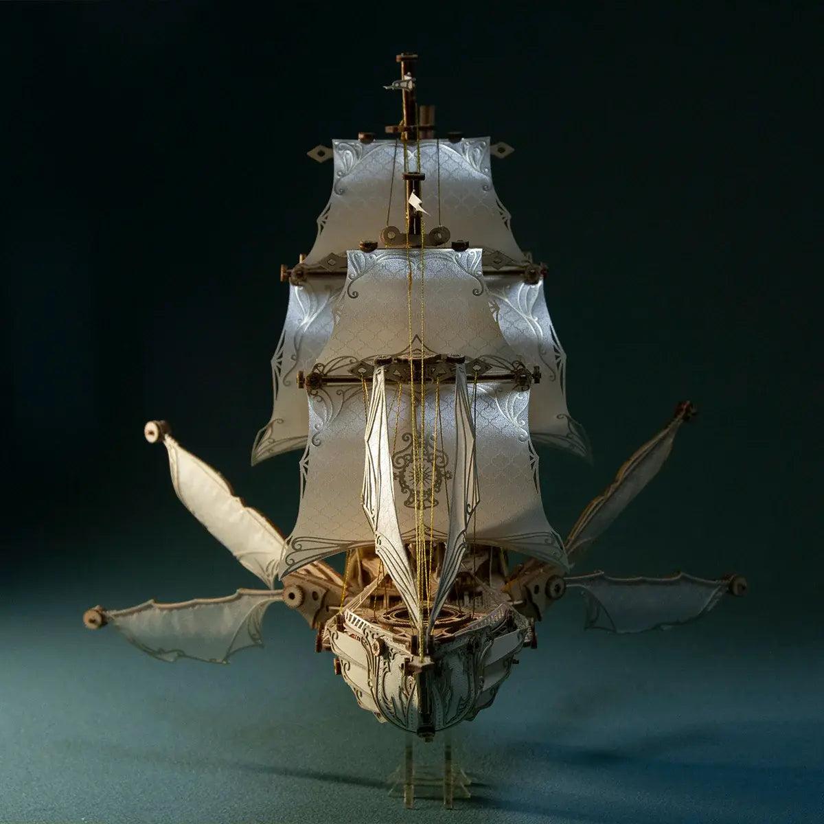 Rokrgeek Fantasy Elf Ship DIY 3D Wooden Puzzle Kit Rokrgeek