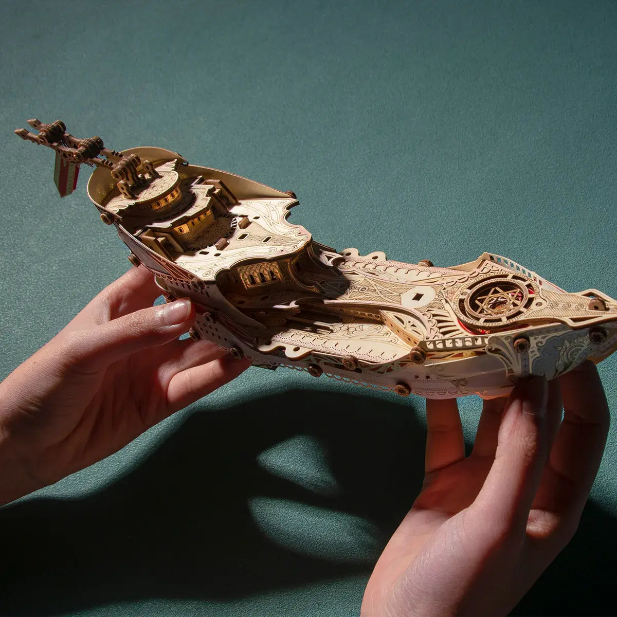 Rokrgeek Fantasy Elf Ship DIY 3D Wooden Puzzle Kit Rokrgeek