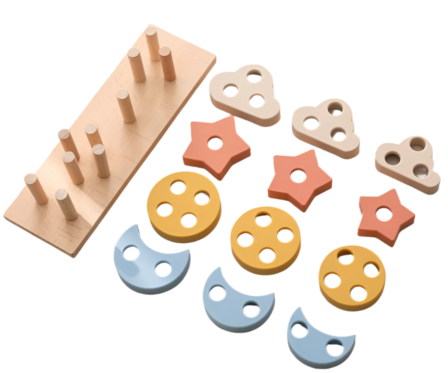 Silikon Stapelspielzeug für Babys | Montessori ab 6 Monaten