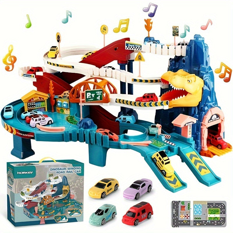 DinoRush Dinosaurier Rennbahn mit Autos für Kinder | Stundenlanger Spielspaß