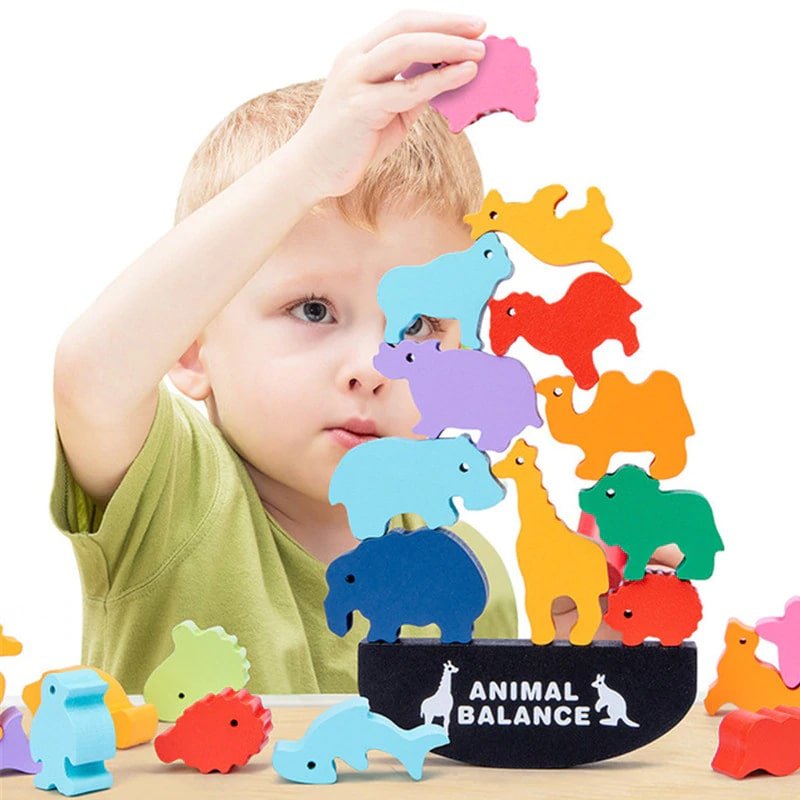 Balancierspiel aus Holz für Kinder | Montessori Stapelspiel