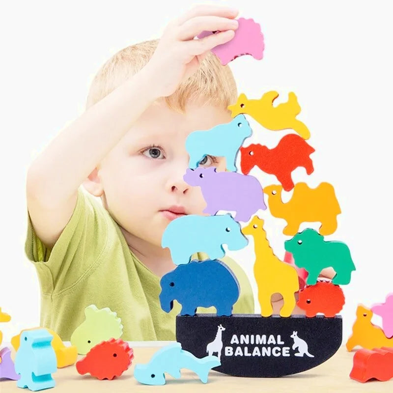 Balancierspiel aus Holz für Kinder | Montessori Stapelspiel