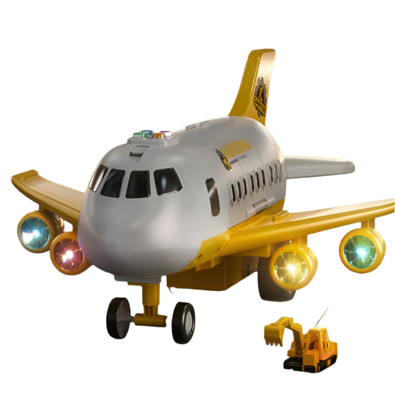 SkyVoyager | Abenteuerliches Fliegen – Großes Transportflugzeug-Spielset mit Fahrzeugen