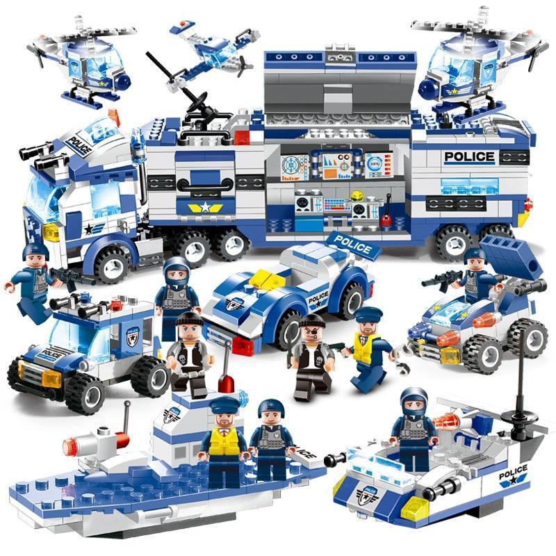 Polizeitruck Bauset für Kinder | Bausteine mit Station PowerForce