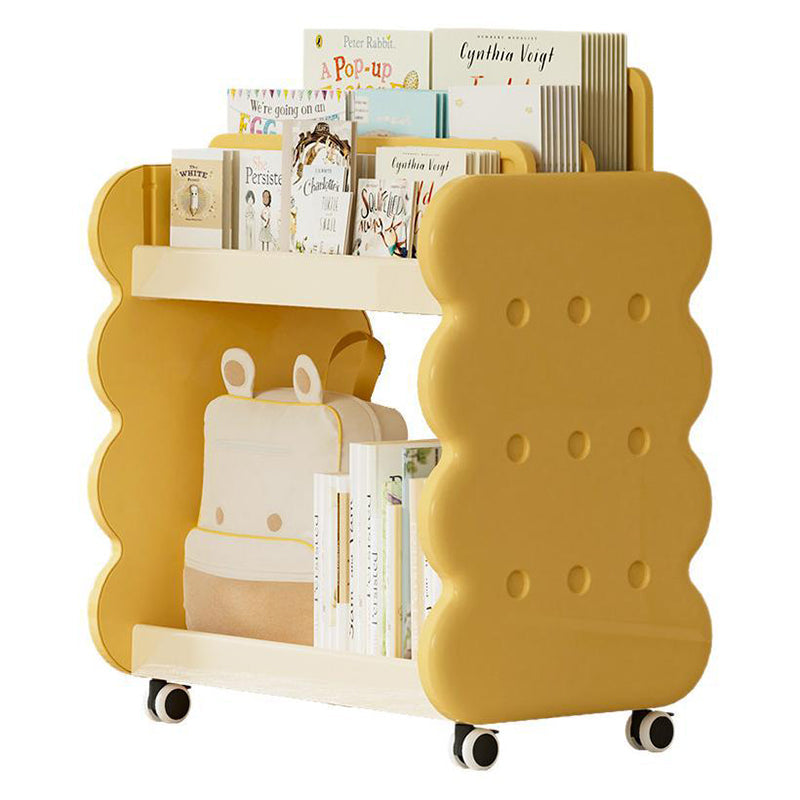 Kinderbücherregal mit 2 Ebenen auf Rollen