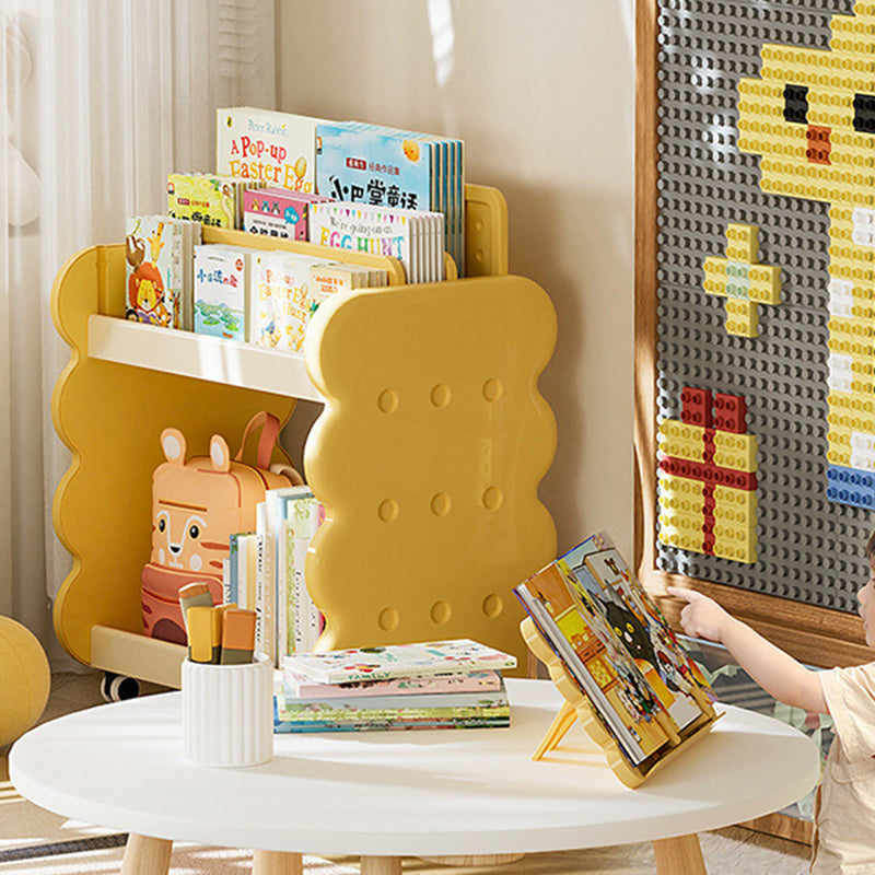 Kinderbücherregal mit 2 Ebenen auf Rollen