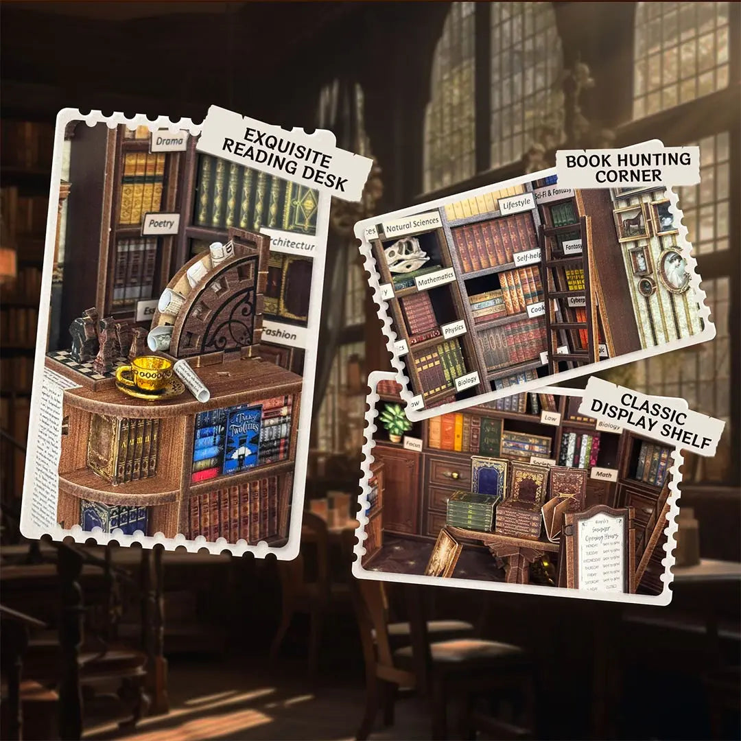 Hoggor Bookstore DIY Miniature House Kit MISS IRON